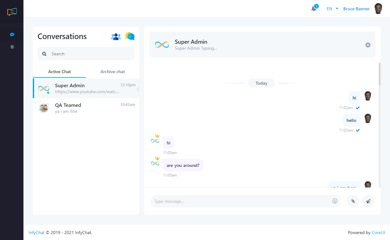 New Message and Typing Status